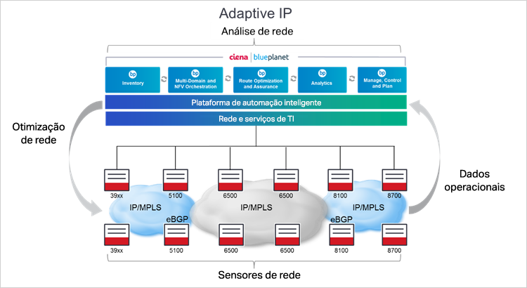 Diagrama Adaptive IP da Ciena