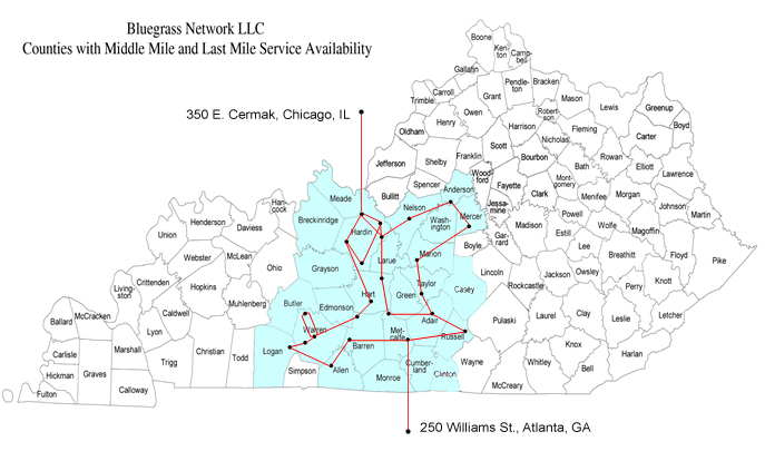 Bluegrass Network map