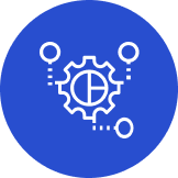 Blue circle gear icon