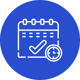Blue circle calendar icon