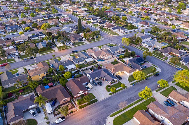 Aerial view of buildings