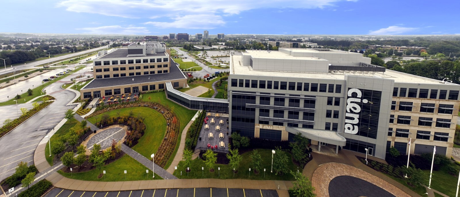 View of the Ciena Ottawa campus from the sky