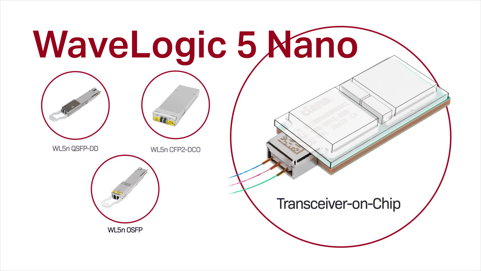 Images of different WaveLogic 5 nano components