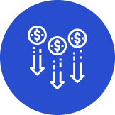 Blue circle money icon